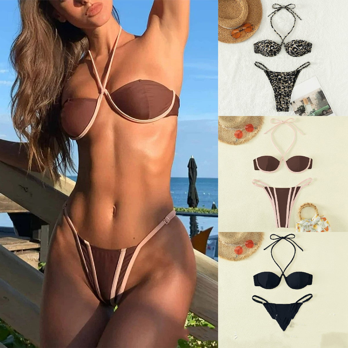Women's Fashion Casual Split Swimsuit Bikini Set
