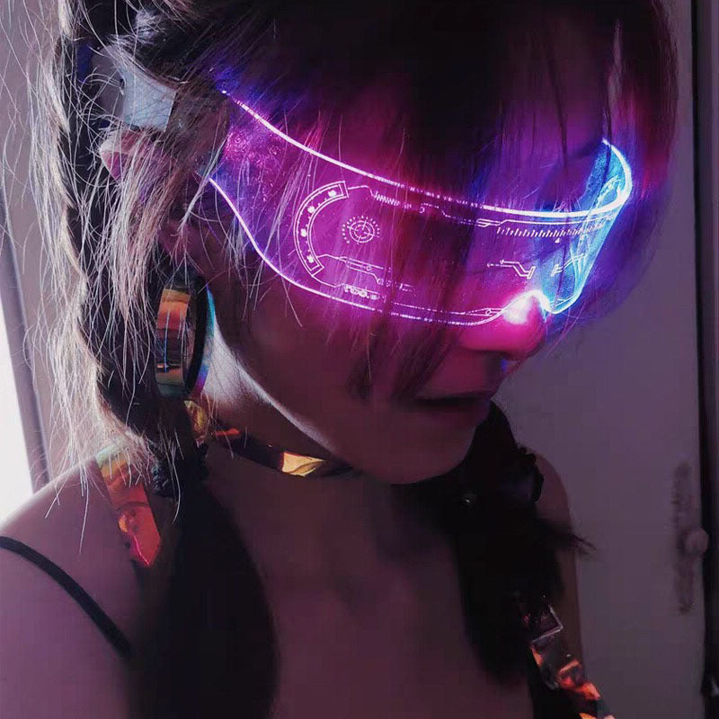 LED Light Luminous Glasses Futuristic Sense Of Technology