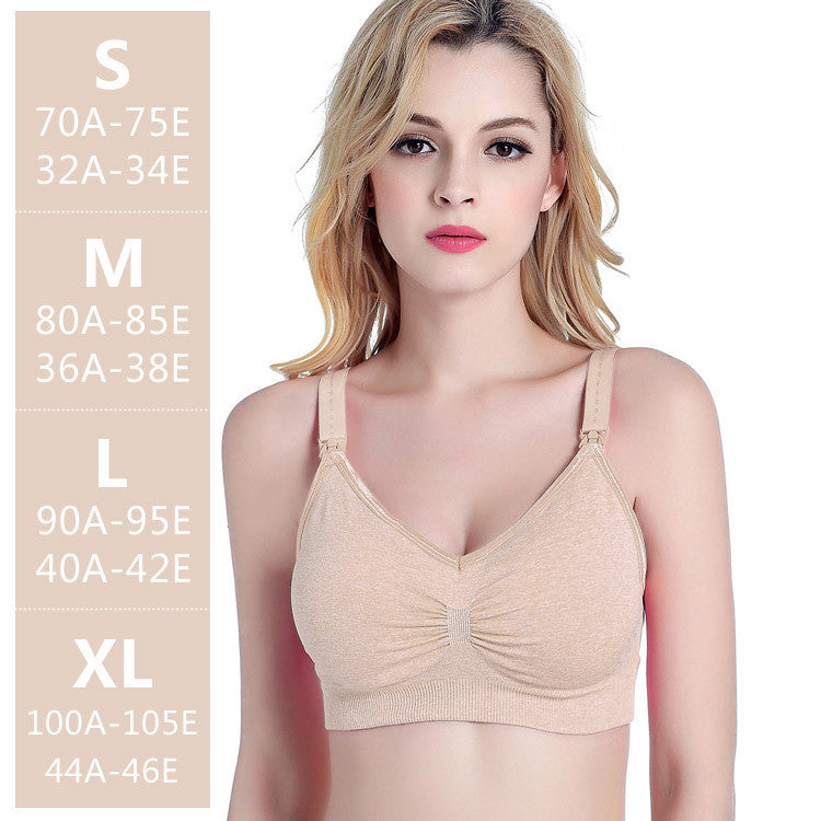 Front Buckle, No Steel Ring, Breastfeeding Bra, Seamless Gathering, Adjustable Cross-beauty Back Underwear