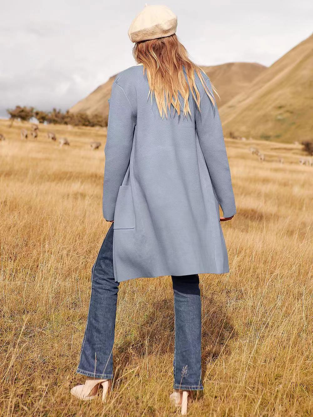 Fashion All-match Comfort And Casual Woolen Turn-down Collar Coat