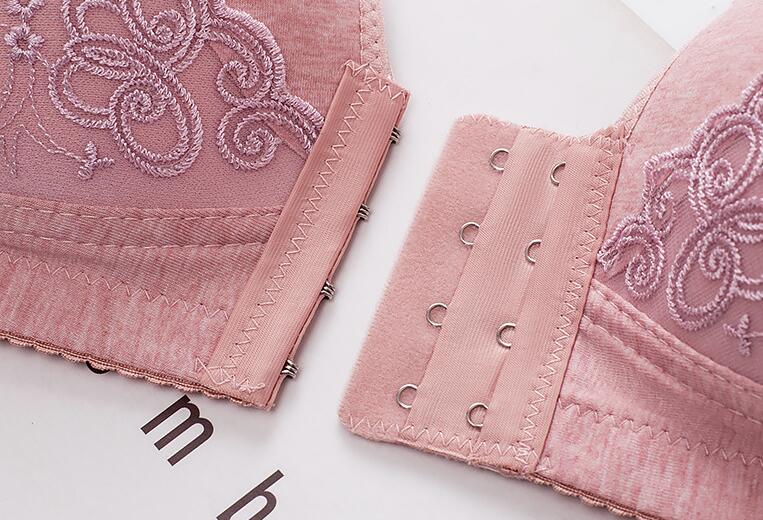 Women's Seamless Plus Size Front Buckle For Underwear Pure Cotton Bra