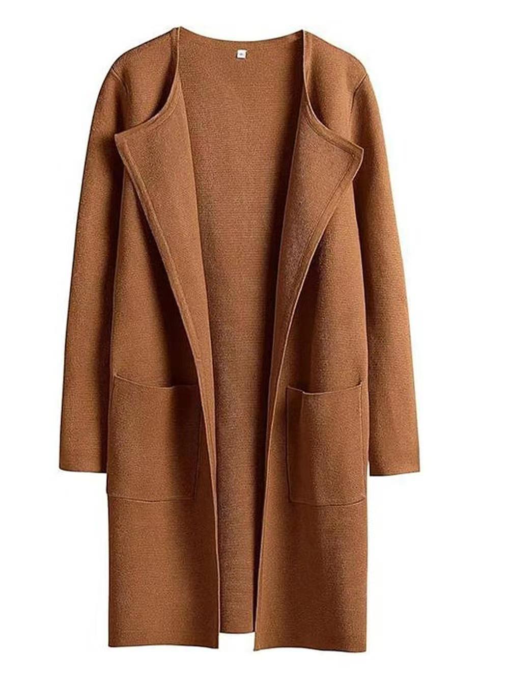 Fashion All-match Comfort And Casual Woolen Turn-down Collar Coat