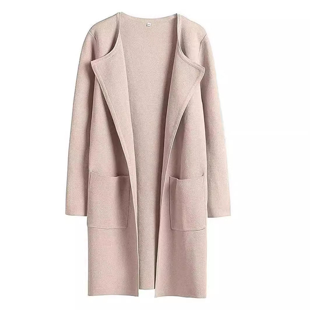Fashion All-match Comfort And Casual Woolen Turn-down Collar Coat