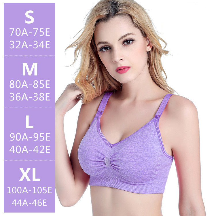 Front Buckle, No Steel Ring, Breastfeeding Bra, Seamless Gathering, Adjustable Cross-beauty Back Underwear
