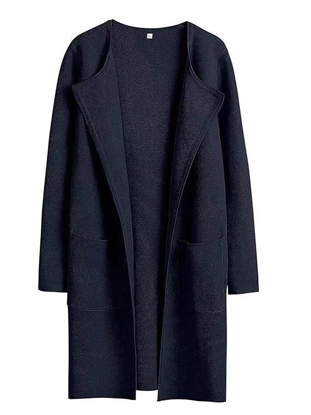 Fashion All-match Comfort And Casual Woolen Turn-down Collar Coat