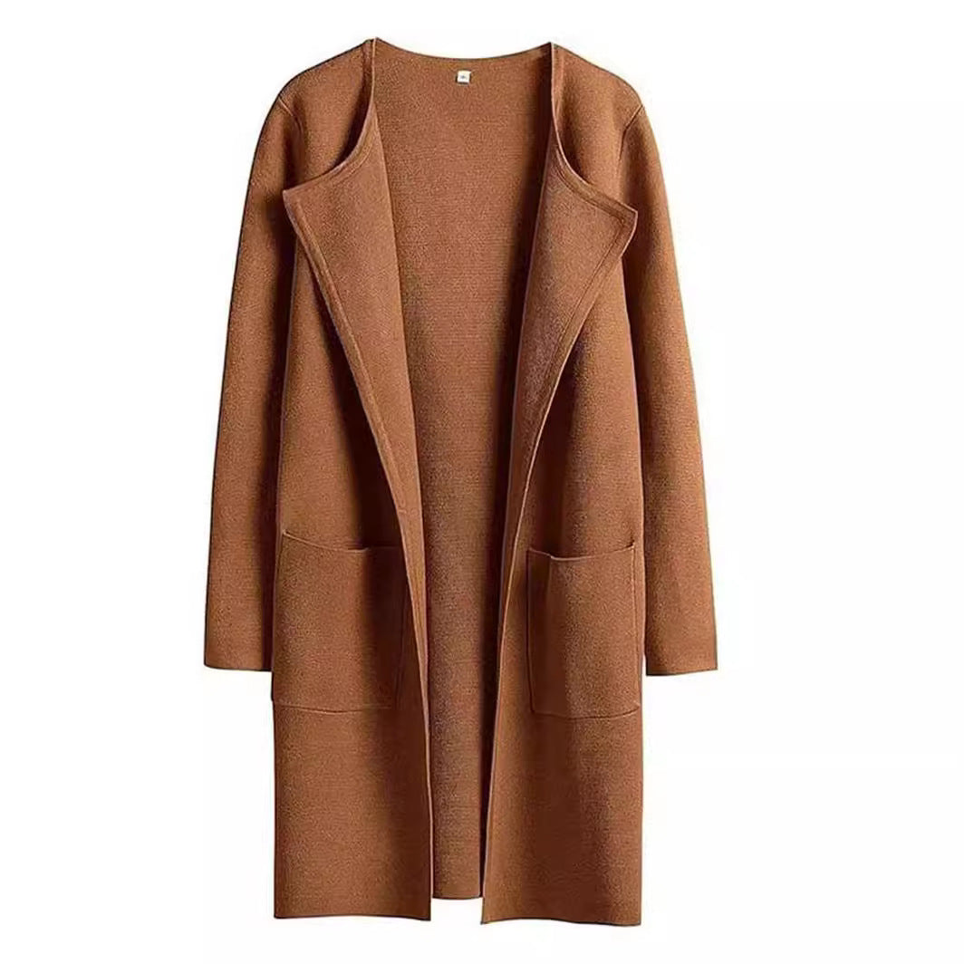 Fashion All-match Comfort And Casual Woolen Turn-down Collar Coat